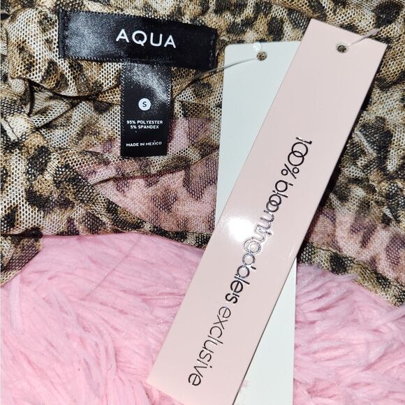 NWT Aqua sheer leopard print cropped tee - Picture 3 of 4